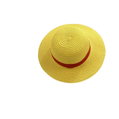 Sombrero de paja de Luffy de One Piece COSPLAY Protección UV para padres e hijos 