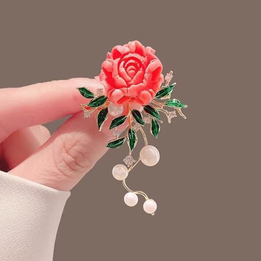 Peony brooch