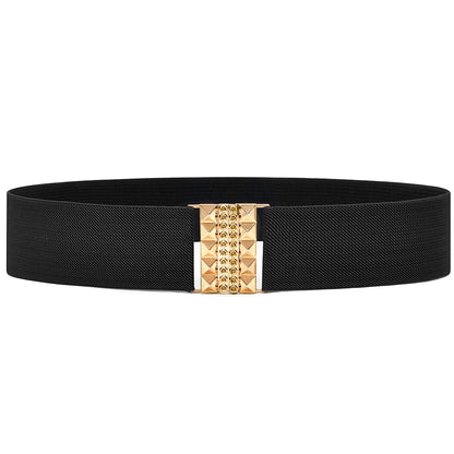 Women's wide waist seal elastic elastic belt