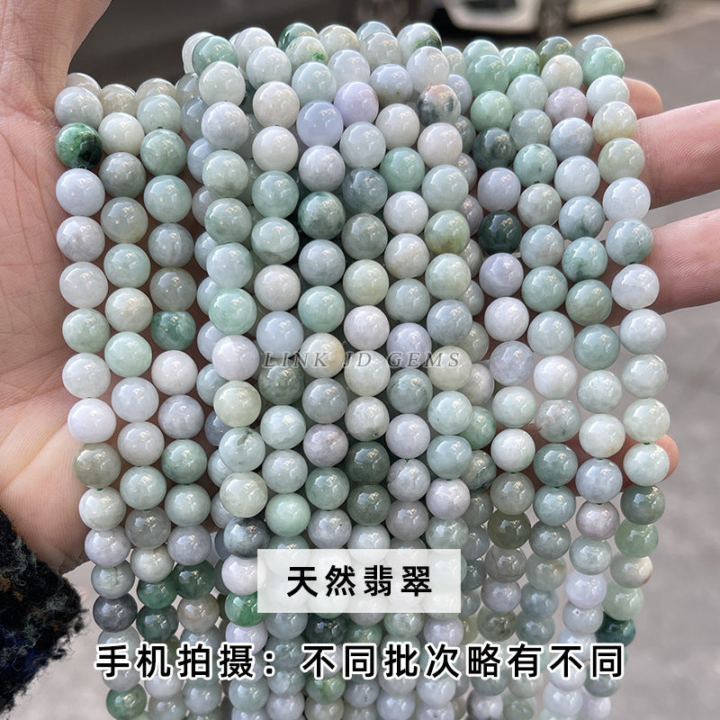 Perlas sueltas de jade jadeíta natural de Myanmar, cuentas redondas 