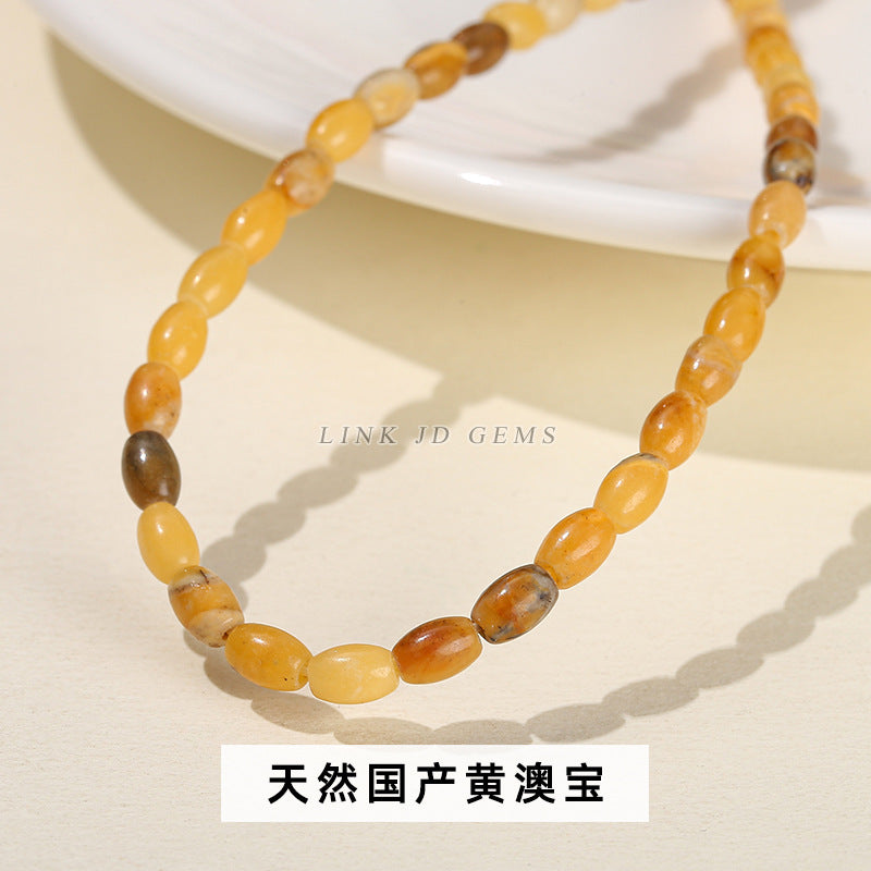 4X6mm natural Shoushan stone rice beads loose beads