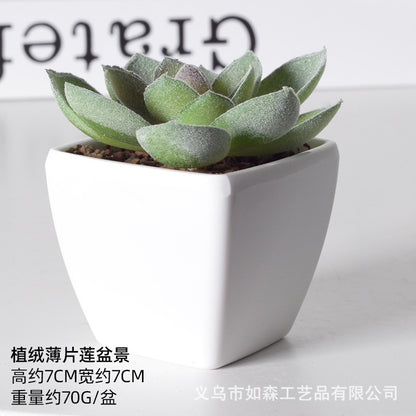 Simulation of succulent plastic bonsai artificial flowers combination