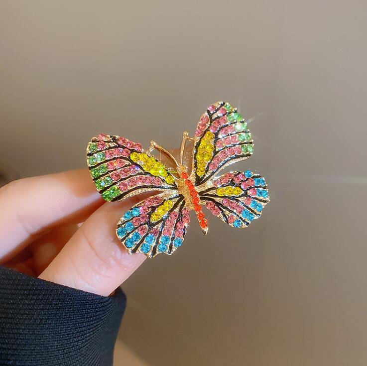 Diamond Butterfly Brooch Anti-light Pin