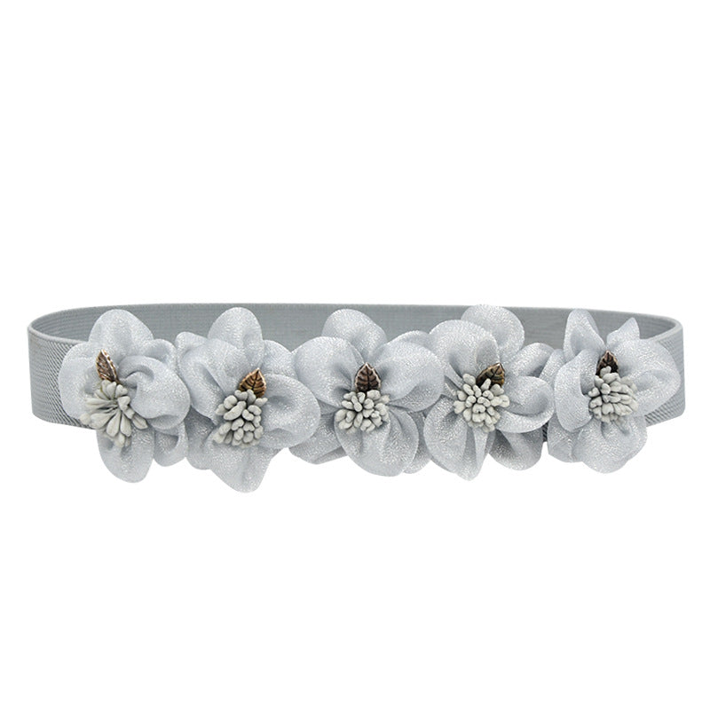 Thin belt waist flower waist girl