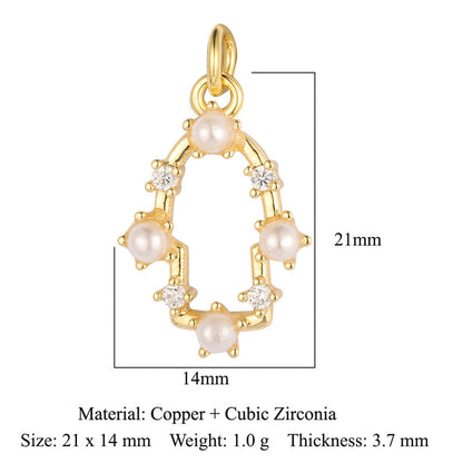 Pearl Peach Heart Devil's Eye Copper Zircon Pendant