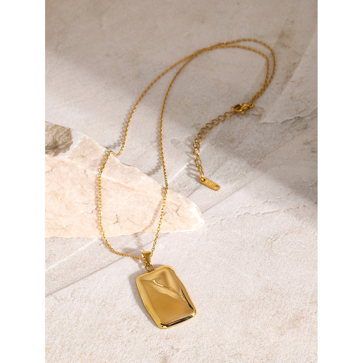 Rectangular Polished Pendant Necklace