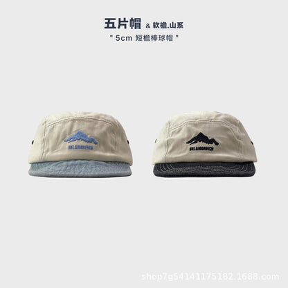 Short Brim Denim Cap