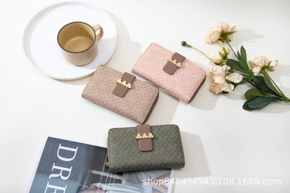 Letter buckle folding change card bag