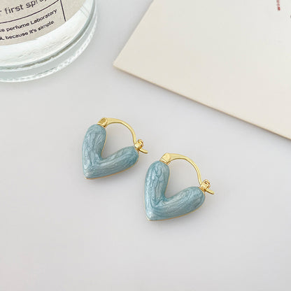 Love shaped earrings female explosion