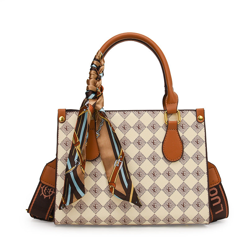 Printed plaid premium tote bag