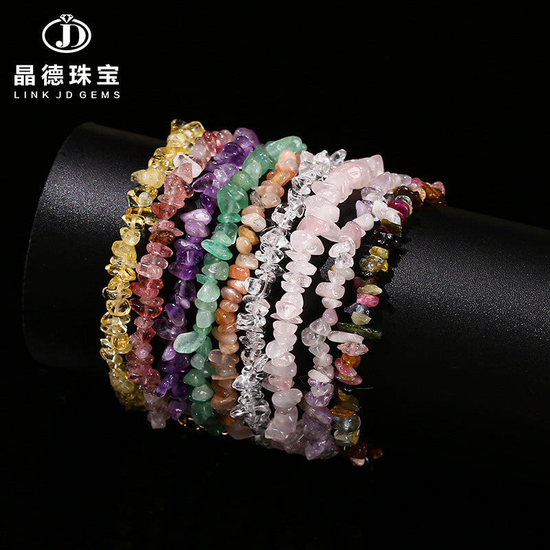 Natural powder crystal gravel bracelet