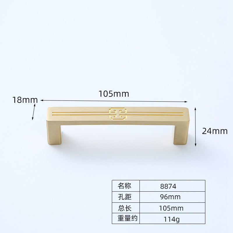 Gold brushed pure brass handle