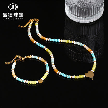 Natural red Dongling jade blue pine beads