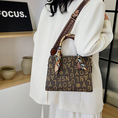 Printed Alphabet Versatile Handbag