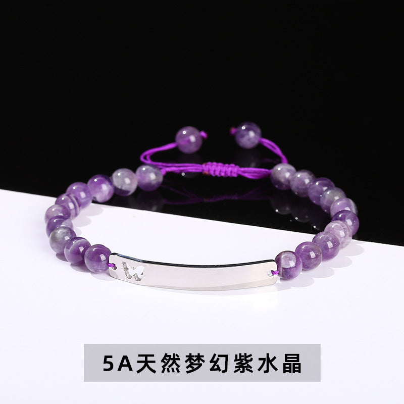 Natural crystal bead woven bracelet