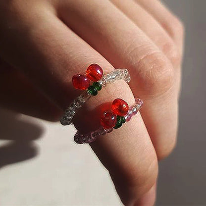 Anillo con diseño de cereza para mujer. 