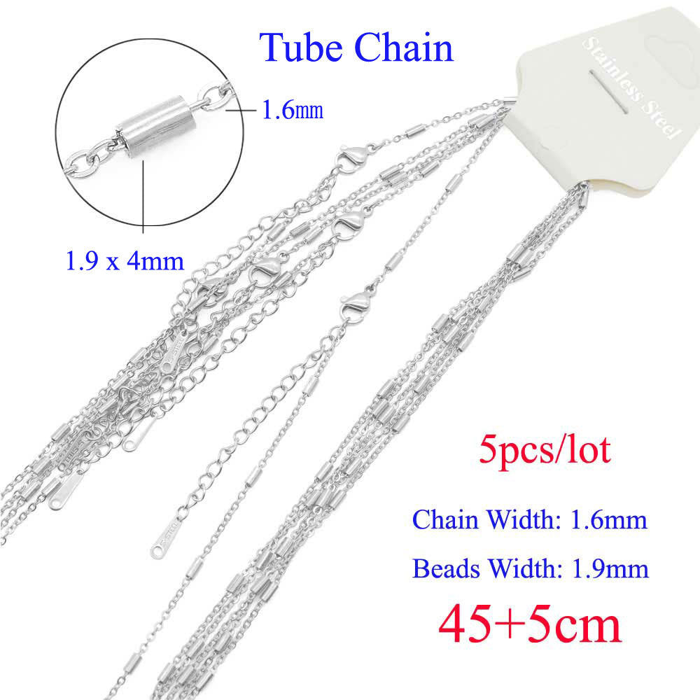 5 pcs/pack cross chain stainless steel DIY