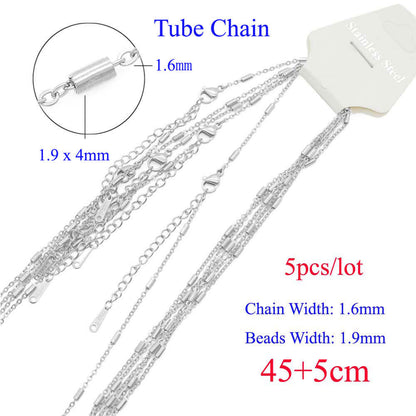 5 pcs/pack cross chain stainless steel DIY