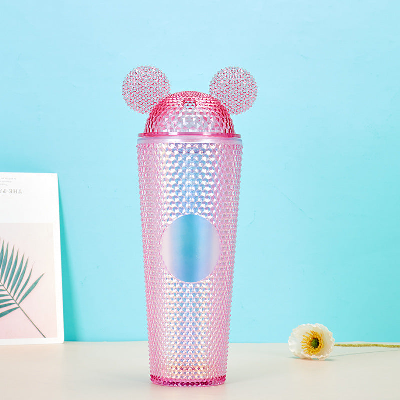 Mickey Durian Cup Diamond Plastic Straw Cup