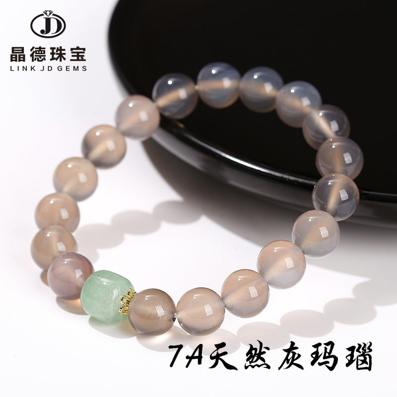 Natural gray agate bracelet.