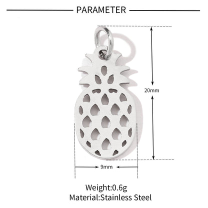 20 pcs/pack Map pineapple titanium steel pendant