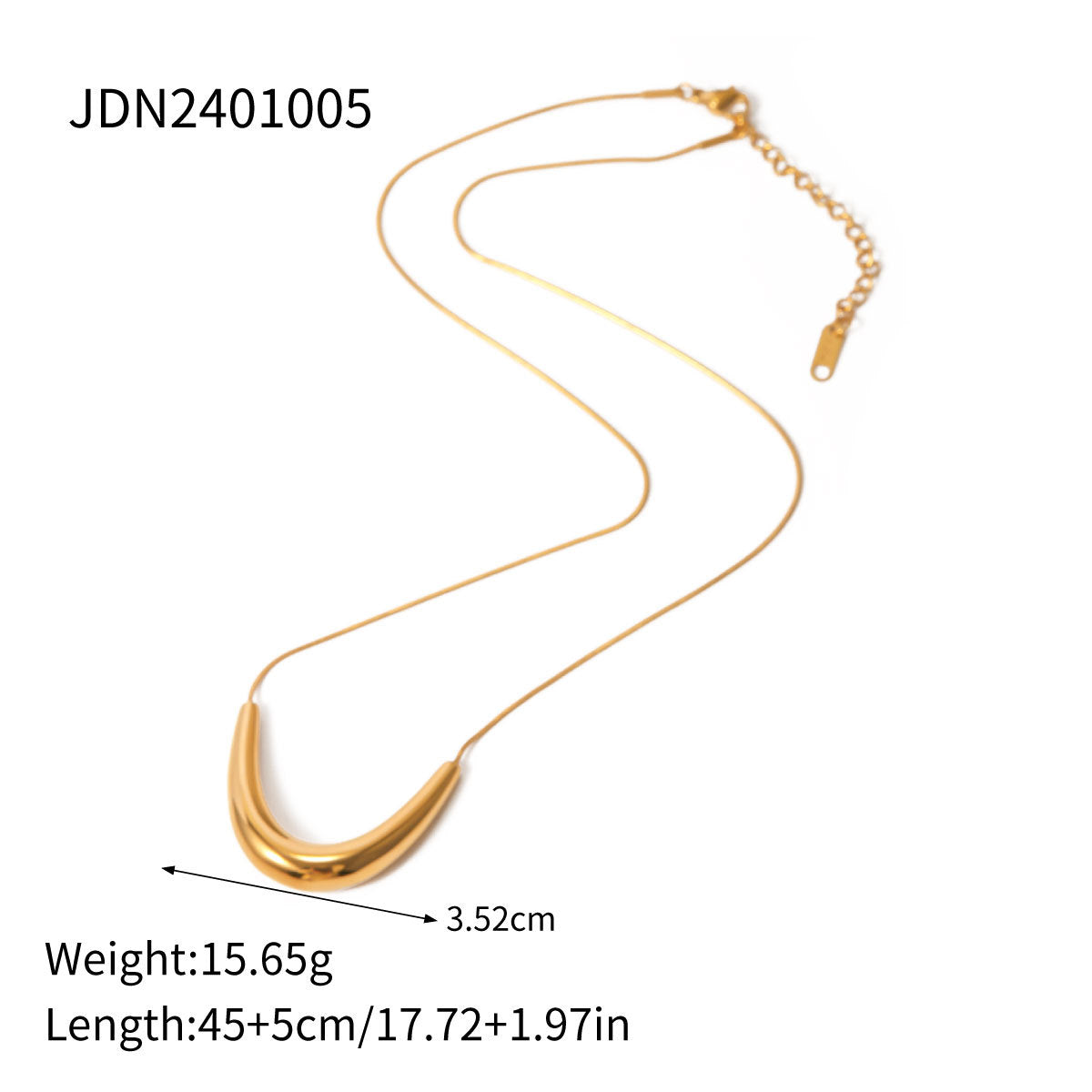 18k Gold Simple Smile Necklace