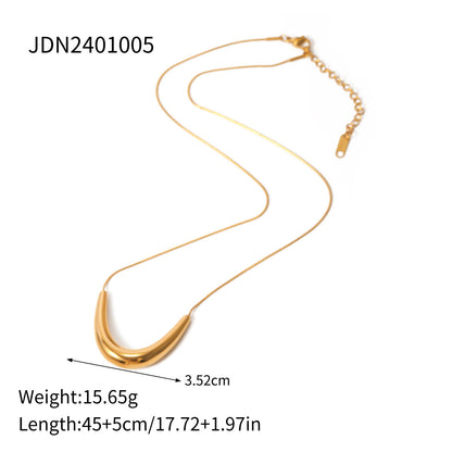 18k Gold Simple Smile Necklace