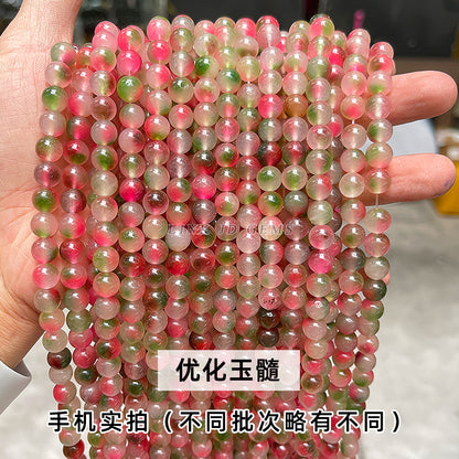 8Mm multi-color mixed-color chalcedony loose bead jade bracelet