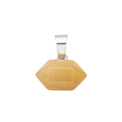 Double pointed hexagonal column bullet crystal pendant necklace