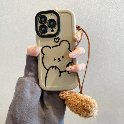 Puff Case iPhone15 Pro 12 Cute Bear Emoji Full Shockproof Cover