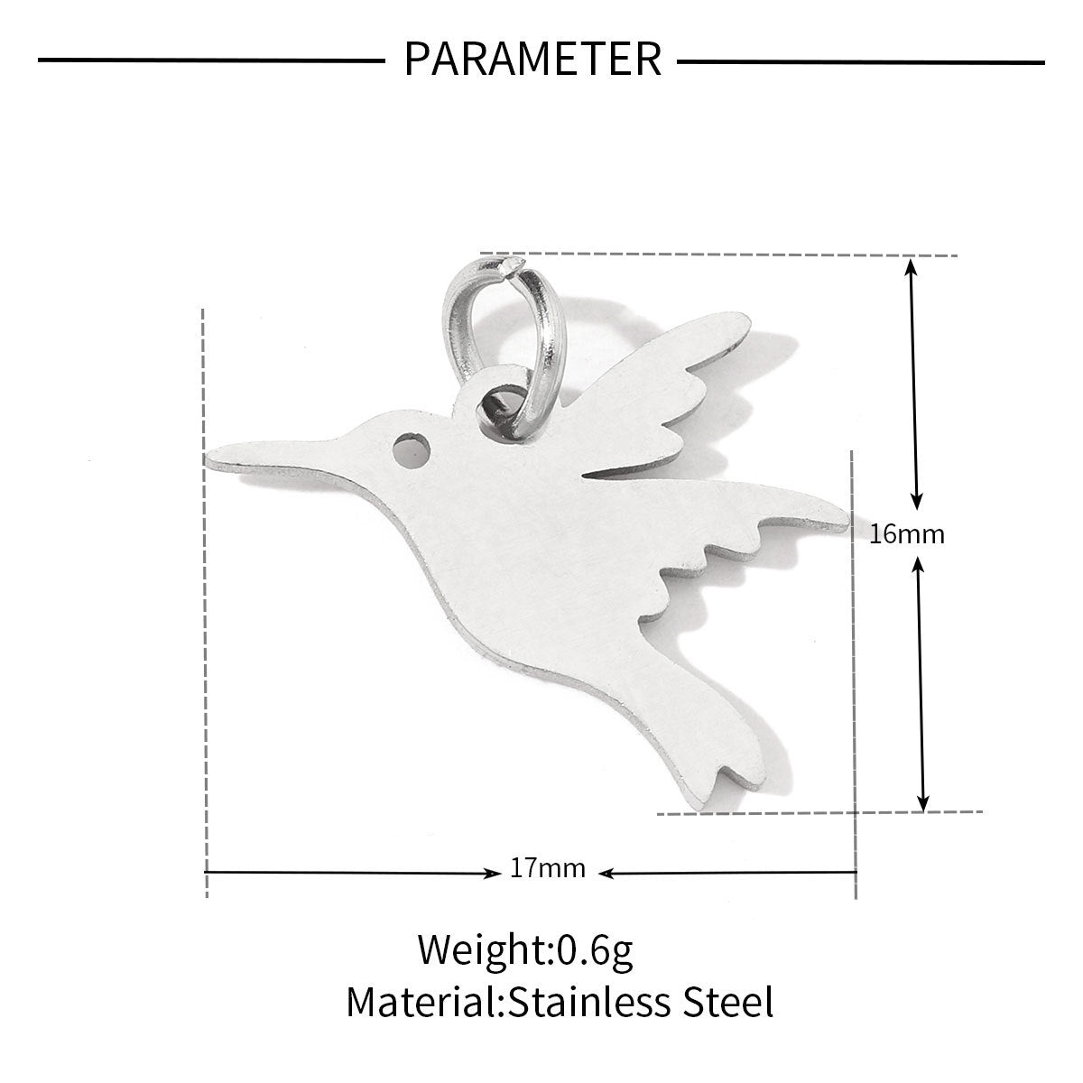 20 pcs/pack LOVE gossip bird titanium steel pendant