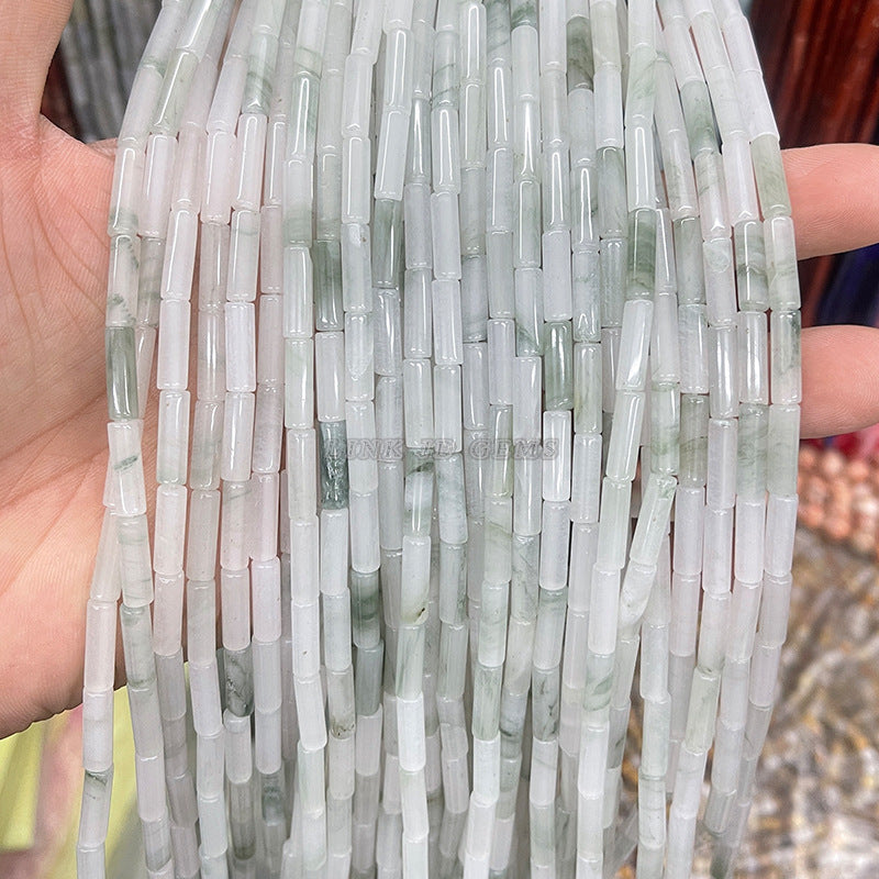 12Mm natural ice jade bamboo beads loose beads