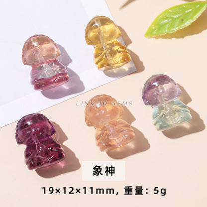 Natural color fluorite small carving