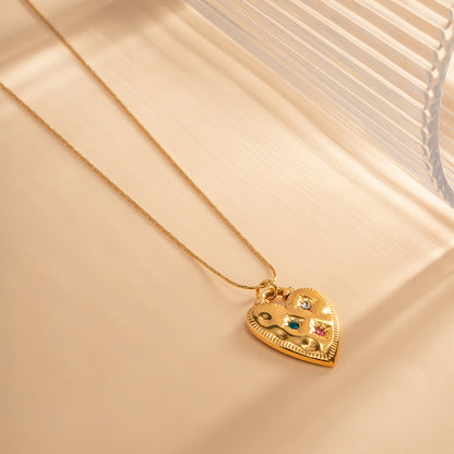 Colored Diamond Heart Pendant Necklace