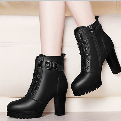 Women's short boots platform high heels