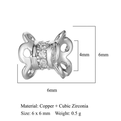 Flower Heart Copper Micro-Inlaid Zirconia Beads