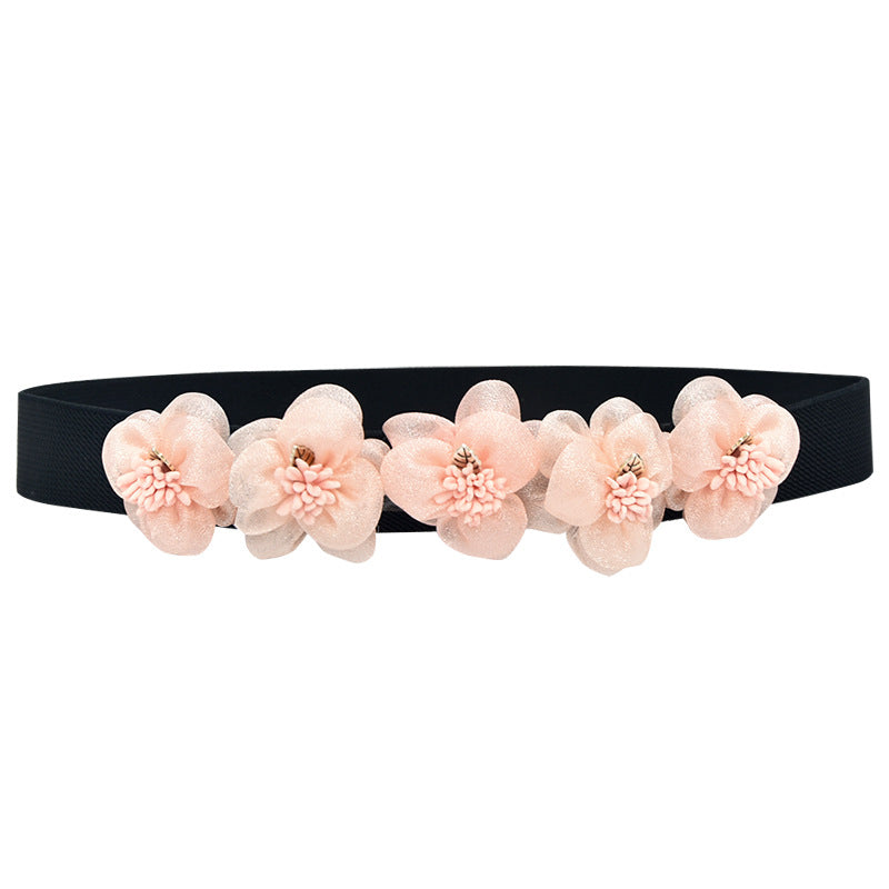 Thin belt waist flower waist girl