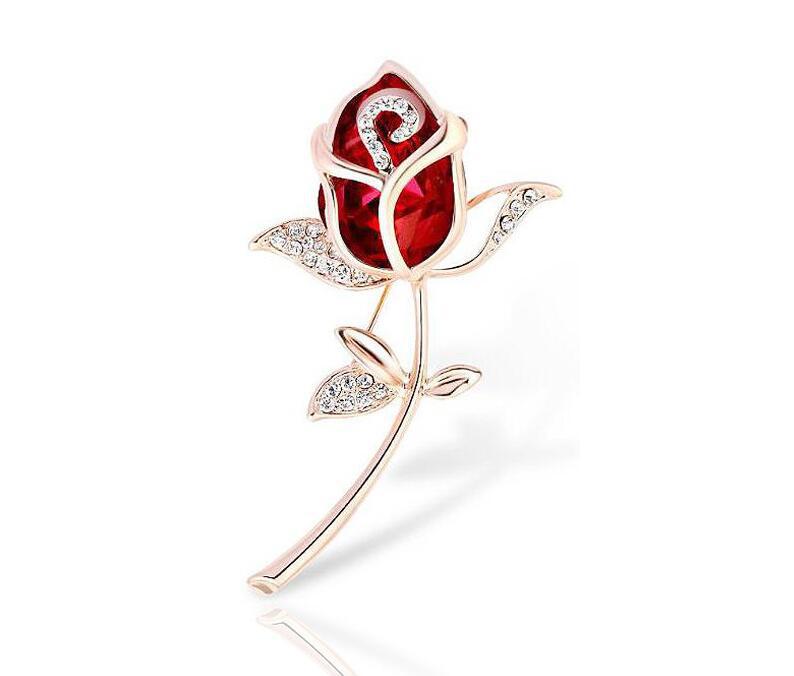 Red rose brooch FASHION