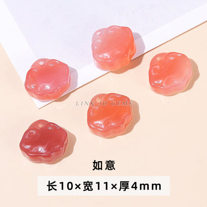 Scarlet Yanyuan agate safety buckle loose beads