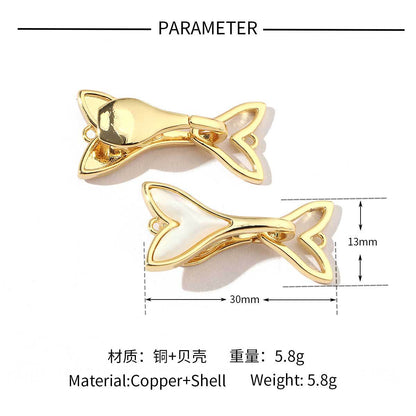 Butterfly shell copper zircon removable connecting buckle