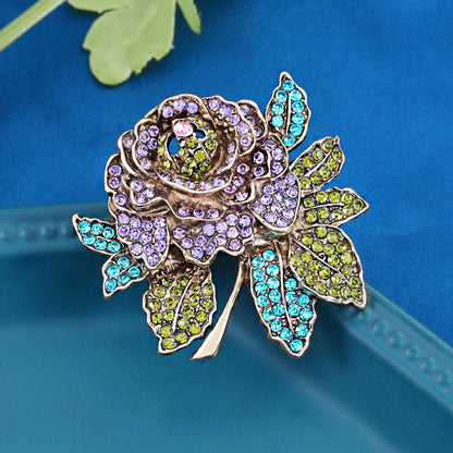 Delicate Diamond Flower Brooch