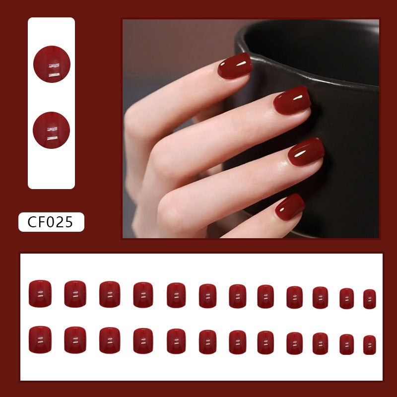 Glossy Solid Color Square Nails