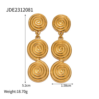 Threaded Hoop Drop Earrings