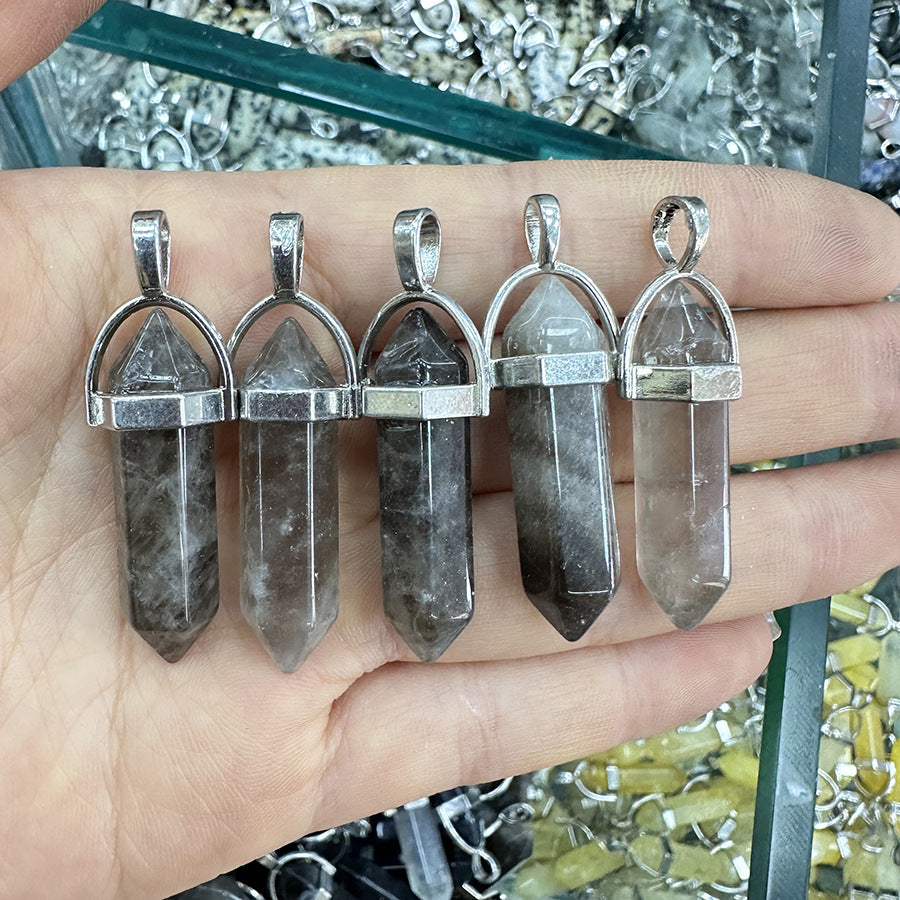 Natural Stone Hexagonal Column Hexagonal Cone Pendant