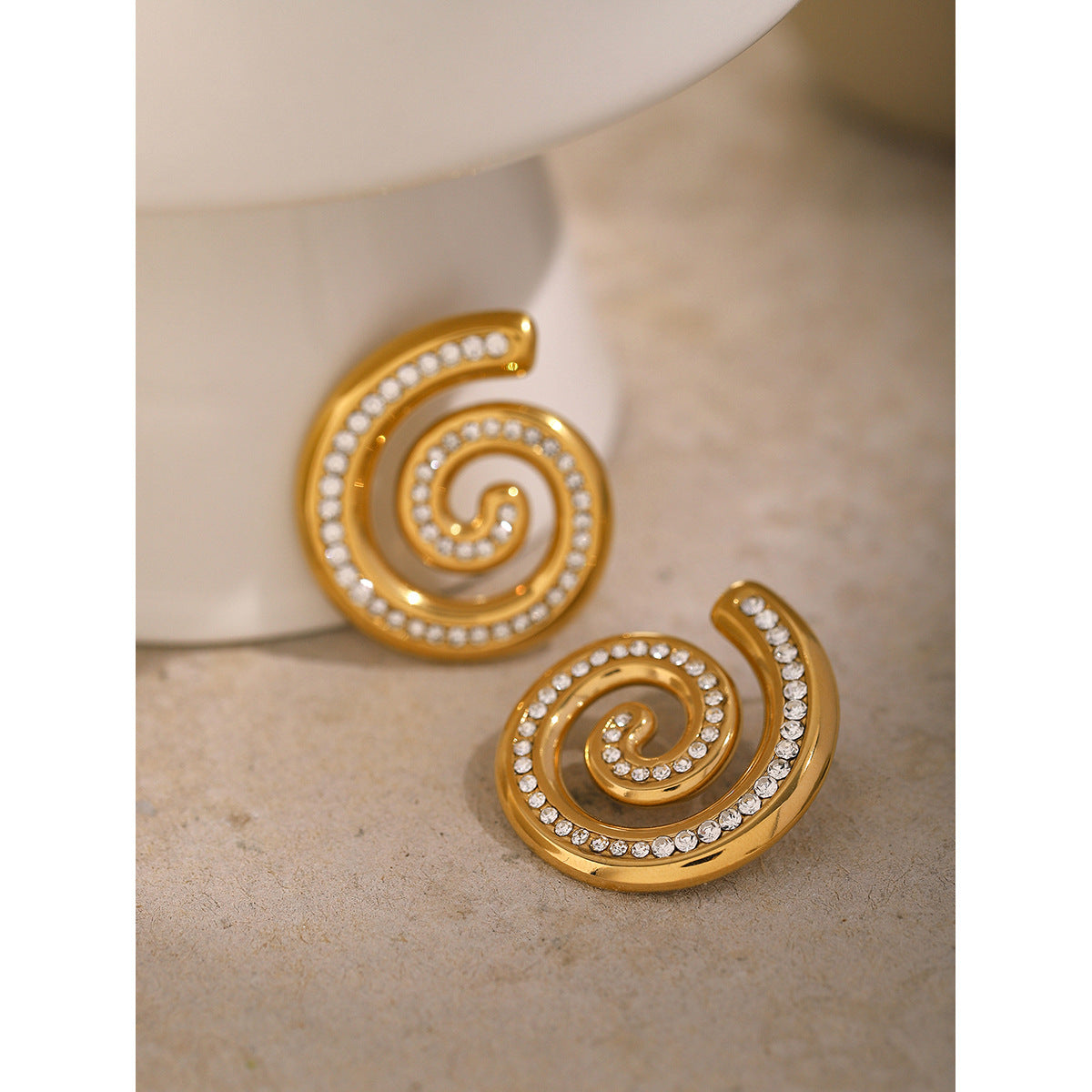 Twist-on diamond earrings