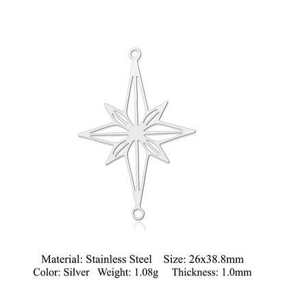 fashion 5 pcs/pack star moon titanium steel pendant planet DIY