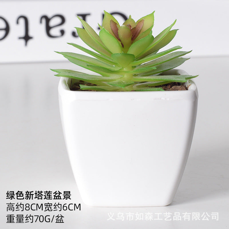 Simulation of succulent plastic bonsai artificial flowers combination