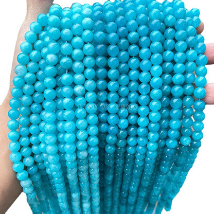 Imitation Tianhe stone chalcedony loose beads blue chalcedony round beads