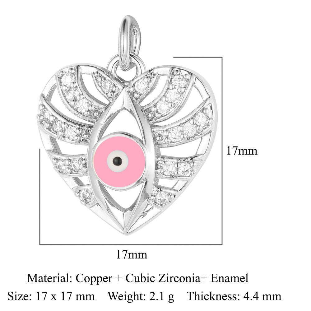 Heartbeat Eyes Mom Copper Zircon Pendant