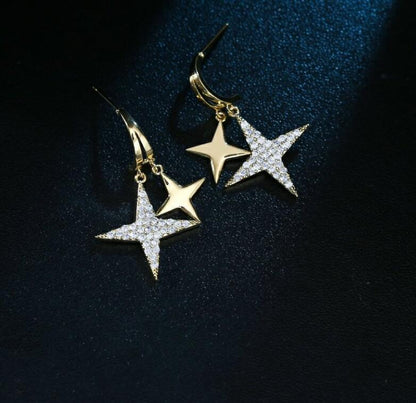 Star earrings women's pentagram earrings